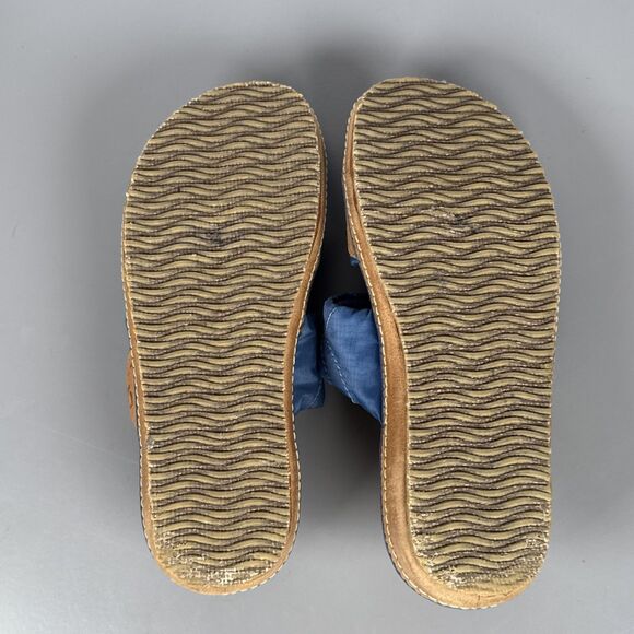 ACORN Comfort On Earth Soft Fabric‎ & Leather Double Strap Slide Sandals Size W6 - Picture 9 of 12